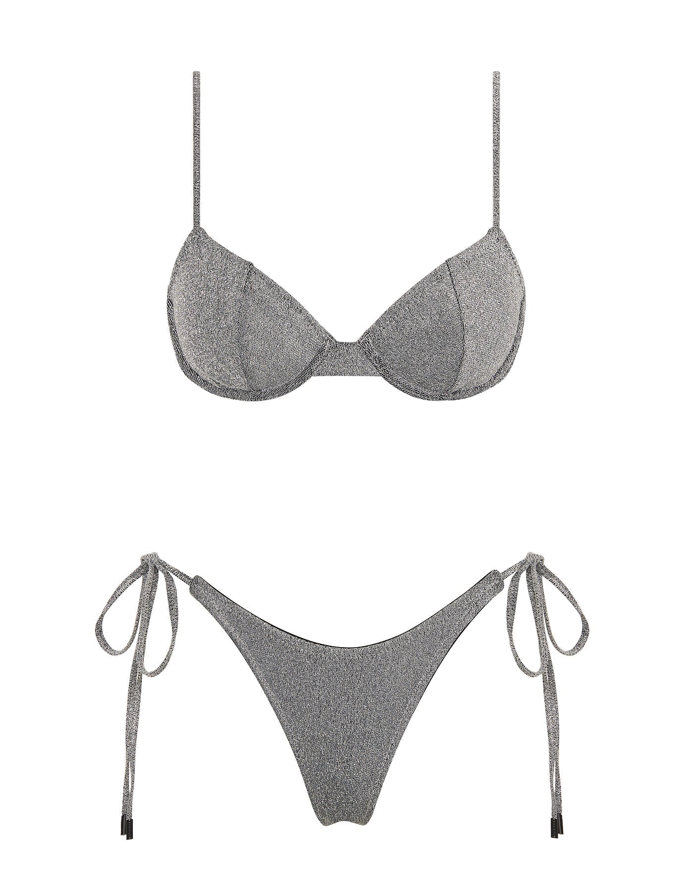 JARA - SILVER SPARKLE Balconette Bikini Set