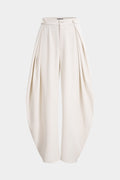 Solid Ruched Wide Leg Pants