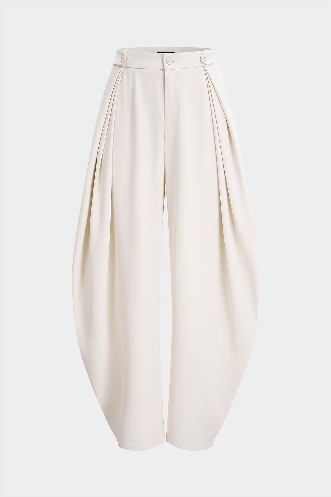 Solid Ruched Wide Leg Pants